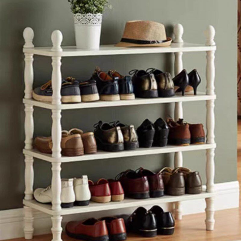 美式实木鞋架纯实木入户收纳家用门口防尘鞋柜简易多层鞋架全实木