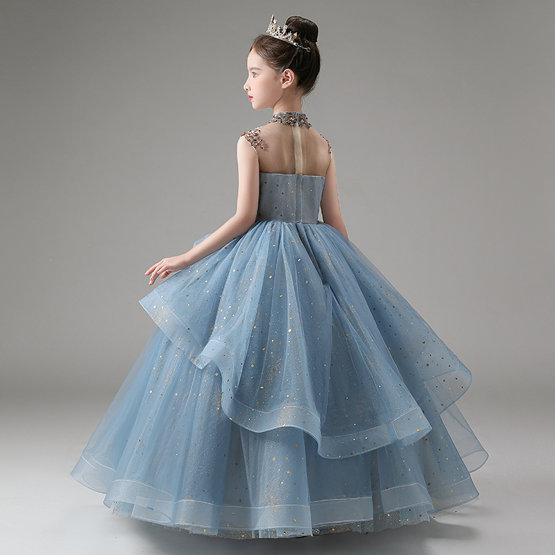 女童高端晚礼服生日宴会儿童小主持人公主裙模特走秀钢琴演出服装