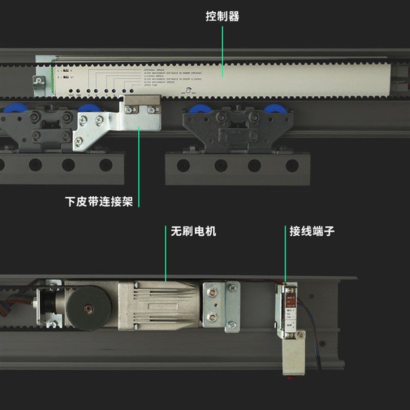 自动门中国大陆新款感应门平移推拉开关门控制器电机轨道整套配件