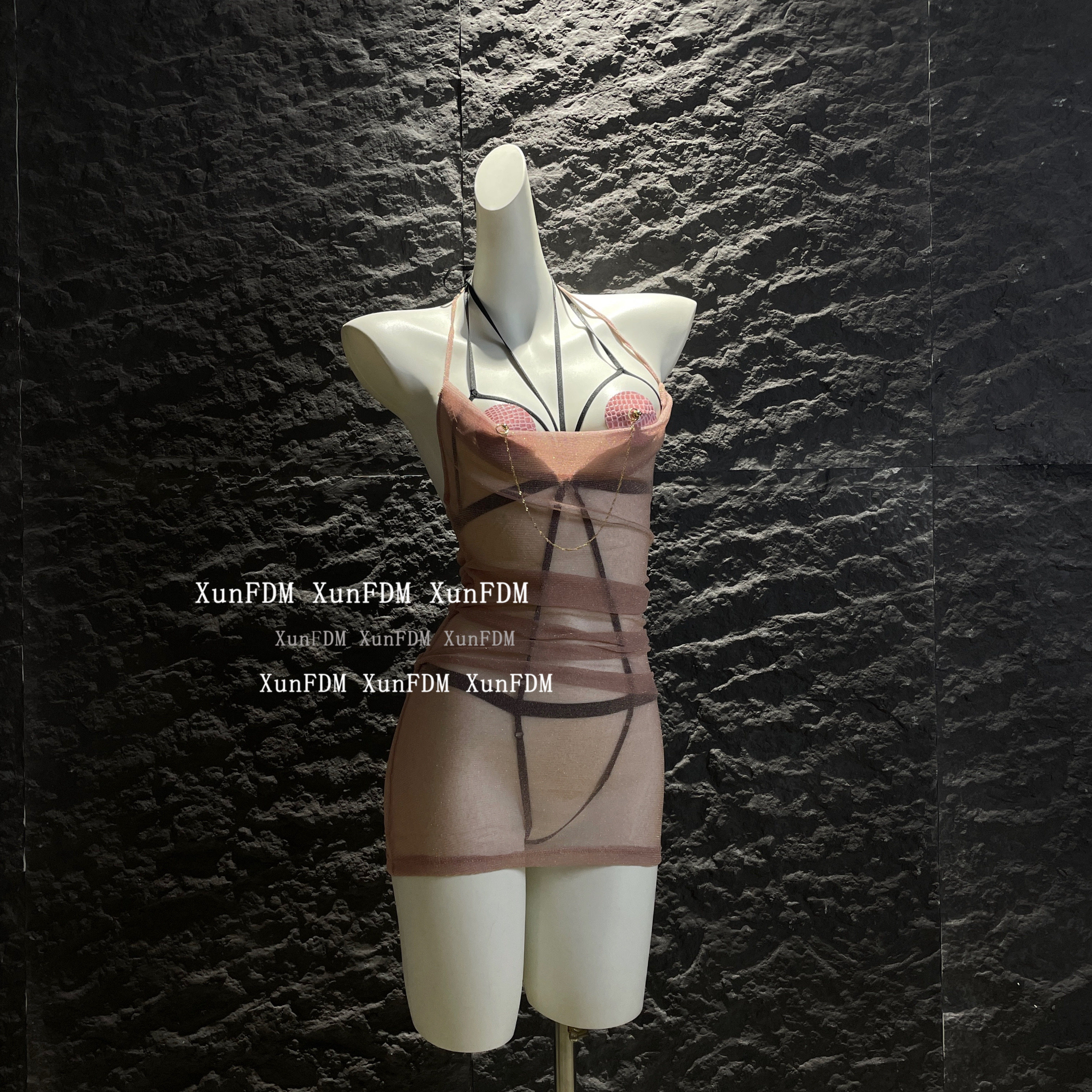 性感梦幻透视网纱包臀裙