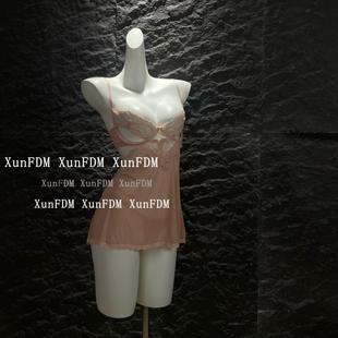 驯服的猫 「欲」性感蕾丝透视甜美吊带带钢托睡裙