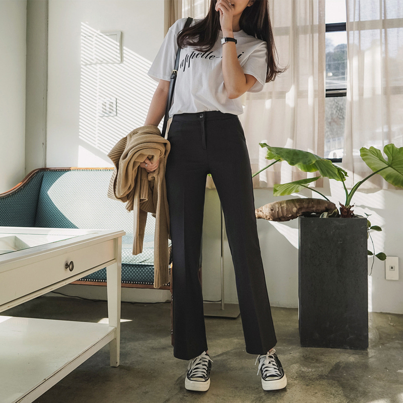 西装裤女直筒宽松春秋夏季烟管阔腿高腰显瘦百搭休闲九分黑色裤子