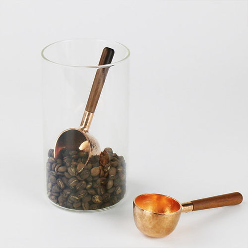 珈可定制紫铜勺咖啡豆量勺10g 黄花梨木手柄纯铜制日式复古