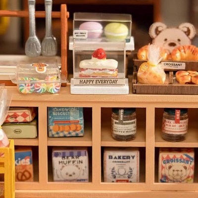 若来贝卡的面包店diy手工小x屋小房子模型迷你场景立体女拼装拼图