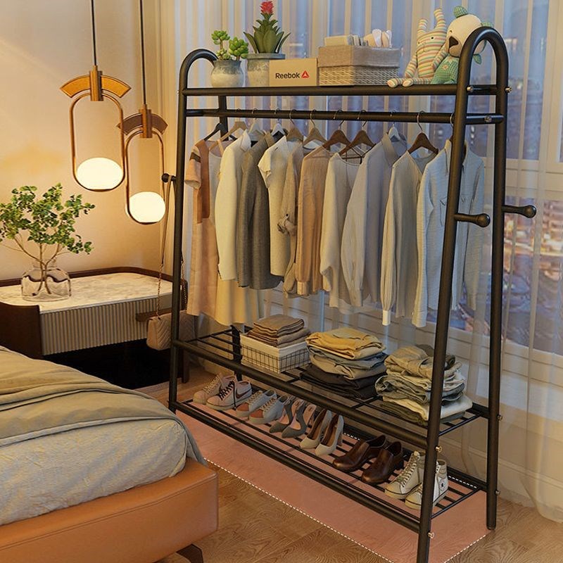 晾衣架落地家用折叠挂衣s架阳台晒衣服架子凉杆衣帽架加粗卧室房