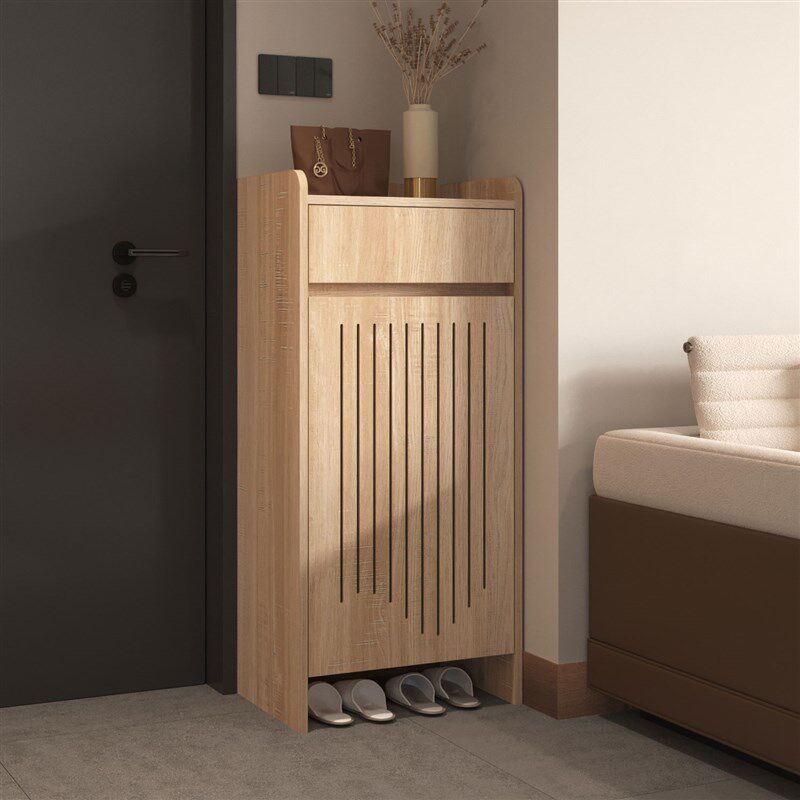 进门家用超窄鞋柜小户型迷你尺寸A鞋架入户玄关柜百叶透气不臭鞋