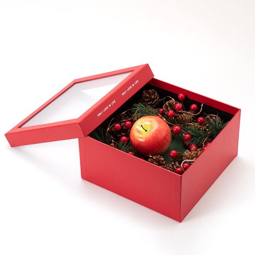 圣诞节网红水果鲜花花盒大号方形礼盒高档心形P盒包装盒礼物盒空