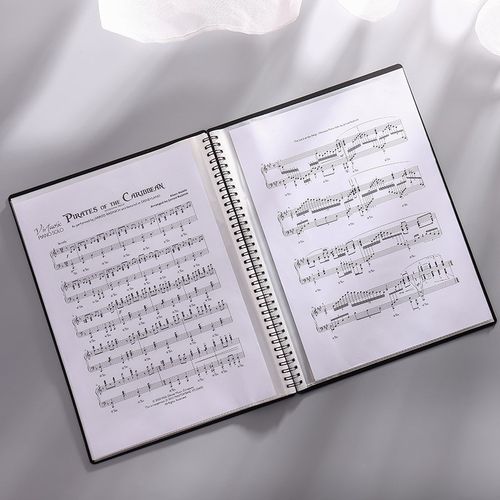 A4乐谱夹透明插袋页钢琴谱夹子合唱团乐队音乐收纳册防水加厚文件