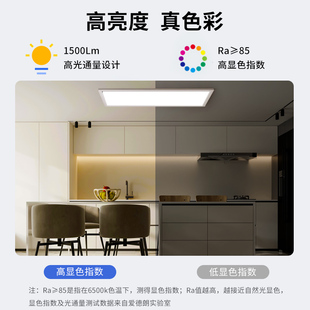 集成吊顶led灯厨房n卫生间灯300X600吸顶灯铝扣板嵌入式 平板灯照