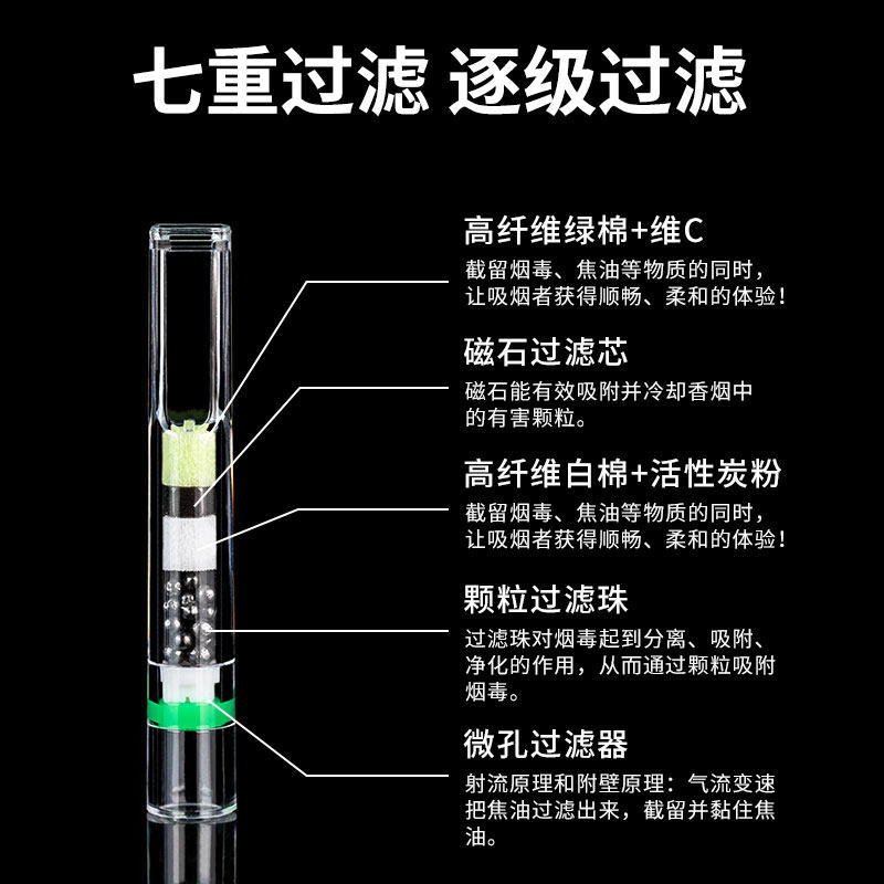细烟过滤烟嘴一次性七重过滤嘴男女士健康吸烟V专用烟嘴过滤器