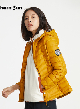 诺思山户外轻薄羽i绒服男女2021新款短款薄款连帽女款超轻防风155