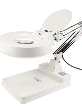 智塑LED台式放大镜台灯带灯高清高倍带LEtD灯折叠电子灯5倍10倍高