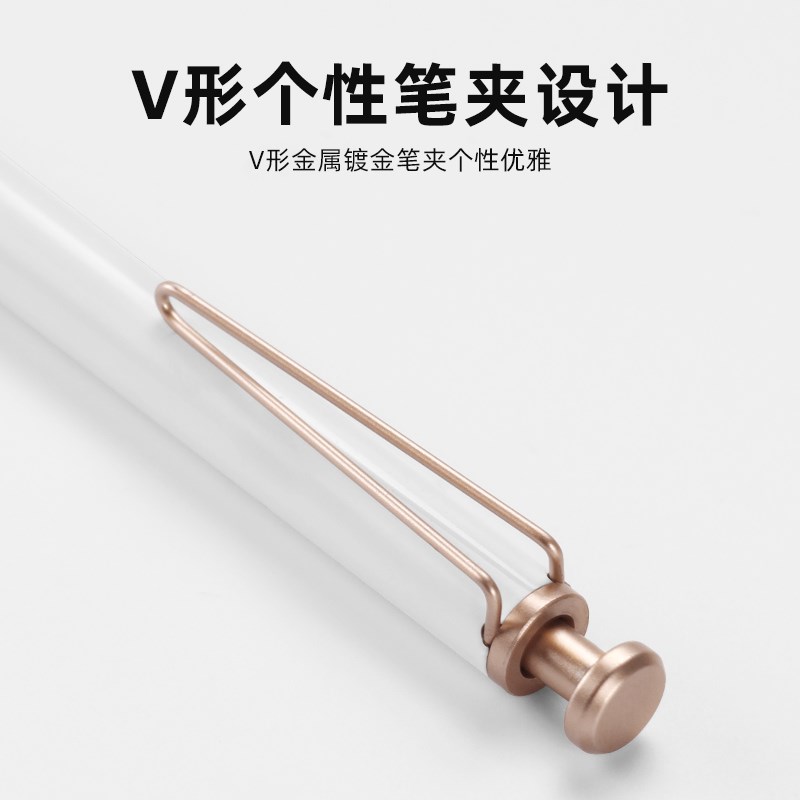 3500m超长书写 三口JY14金属圆珠笔按压式原子笔 防水D1.0黑色油