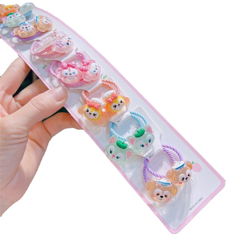 韩版儿童发饰品透明卡通雪莉玫发圈C达菲小皮筋可爱宝宝皮筋不伤