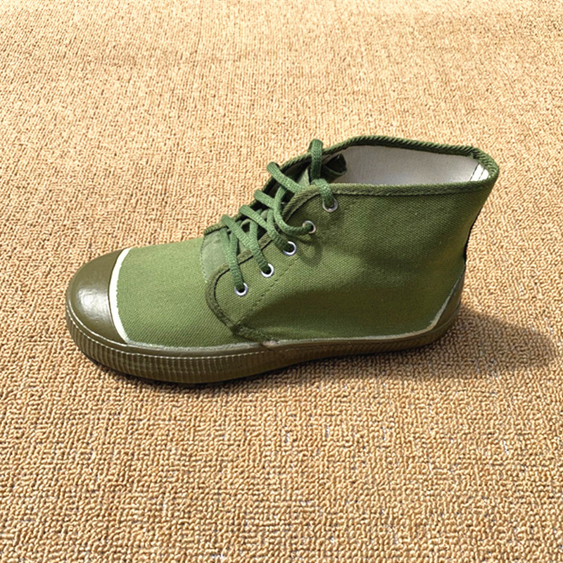 高腰解放鞋男女防滑底黄胶鞋军训鞋耐磨底工作劳Z保鞋深帮鞋