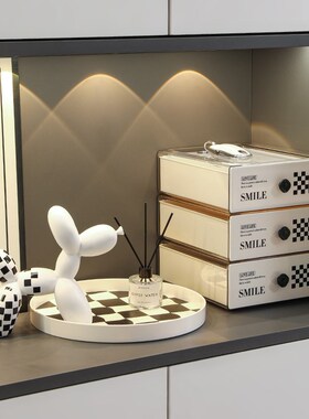 玄关收纳盒抽屉式入户摆s件钥匙置物架客厅桌面电视柜口罩储物盒