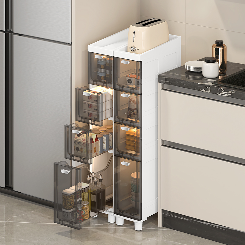 塑料夹缝柜收纳柜超极窄卫生间抽屉式多层厕所马桶浴室厨房置物架