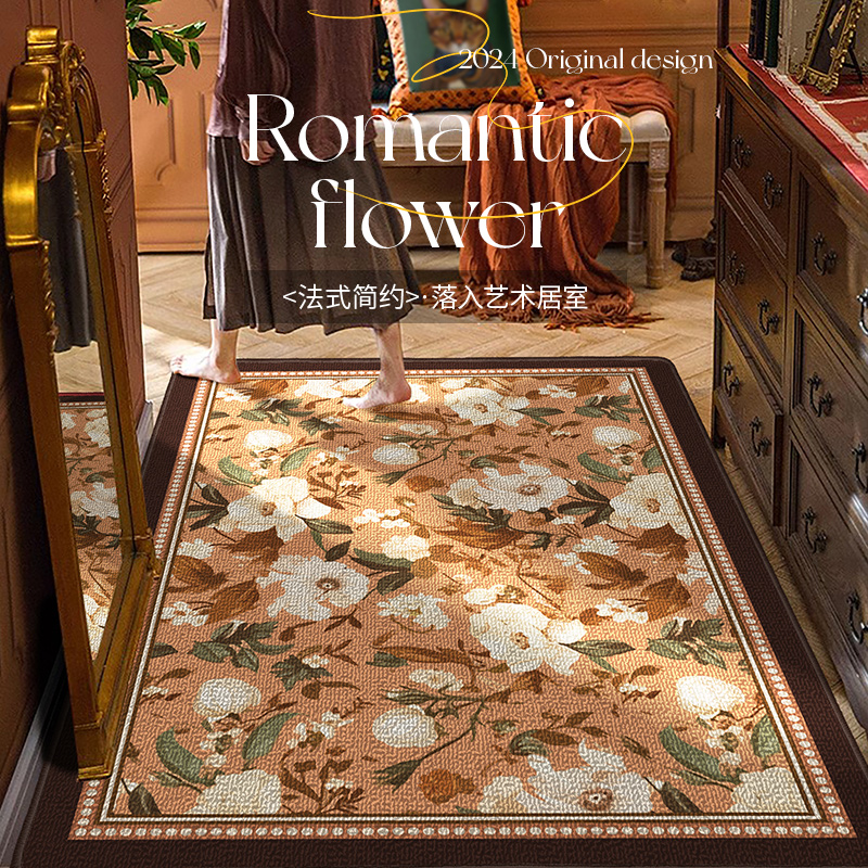 美式复古入户地垫室内大门玄关可裁剪防滑垫子高级感加厚家用地毯