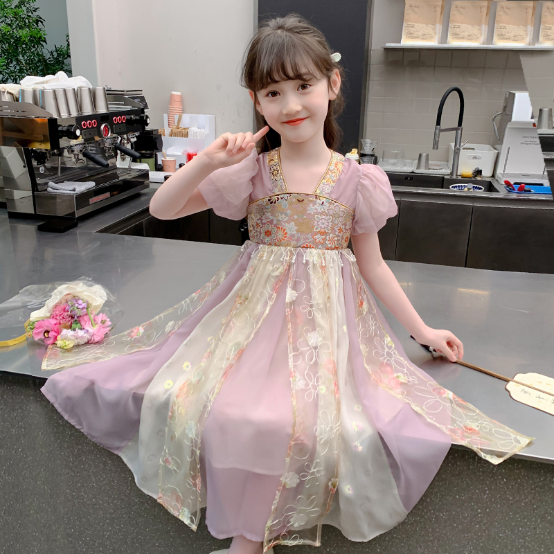 女童汉服连衣裙2024新款夏季儿童夏款中式国风裙子夏装小女孩裙子