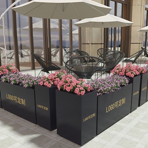 商场户外景观花圃箱售楼部室外广场花圃箱商业街长方形铁艺花圃箱