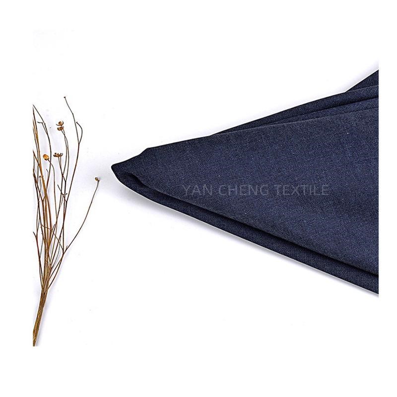 真牛仔亚麻弹力布料麻布牛仔亚麻棉牛仔棉麻弹力休闲面料