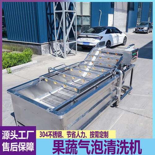 商用果蔬气泡清洗机酸笋海带脱盐机大型山竹砂糖橘清洗设备全自动