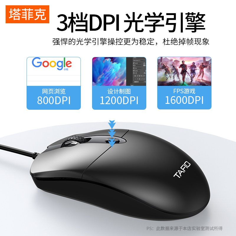 鼠标有线USB静音无声家用办公台式笔记本电脑商务电竞游戏lol男女