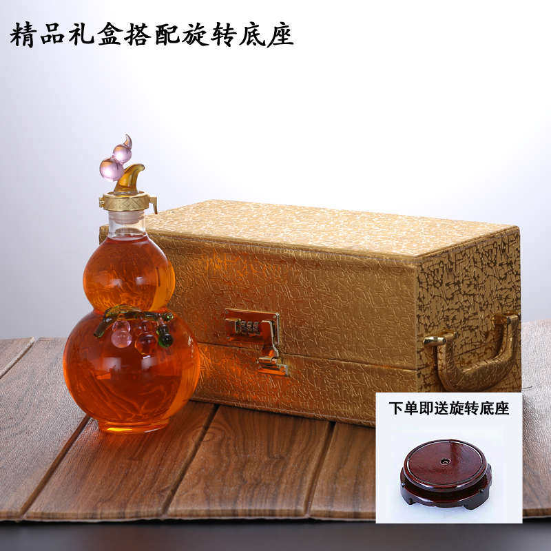 家用泡酒玻璃瓶加厚密封葫芦小空泡酒瓶1000ml装创意无铅大酒瓶