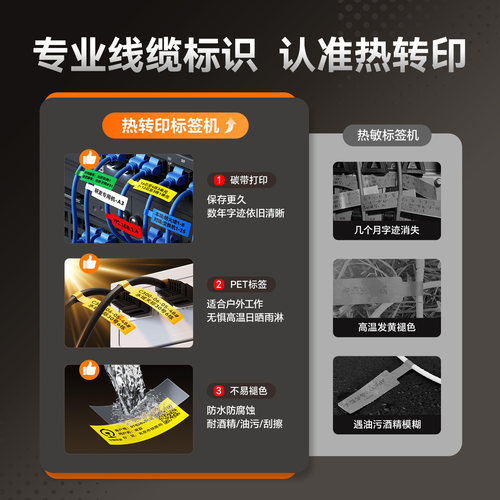 硕方G28热转印线缆标签印表机手持小型贴纸打刻机网路线机房耐高
