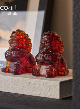 邸高家居 新中式茶室布置高级感 边柜置物柜禅意摆件装饰花瓶美学