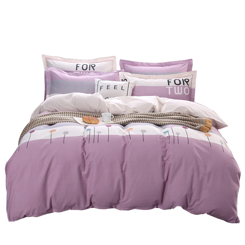 磨毛四件套纯棉全棉被套1.8x2.2m秋冬床单被罩床上用品三件套1米5