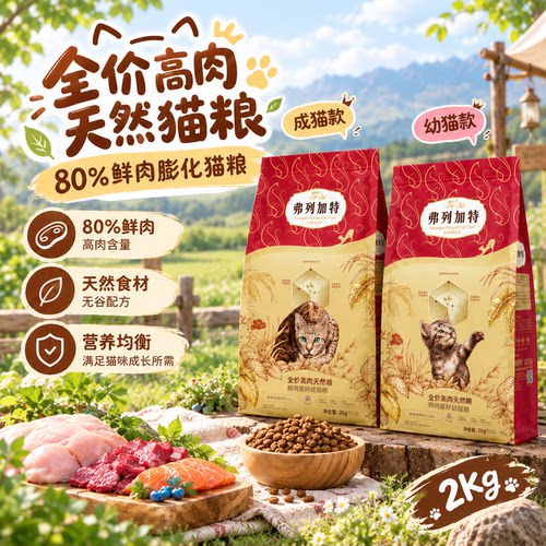 【80%鲜肉喜好】弗列加特猫粮