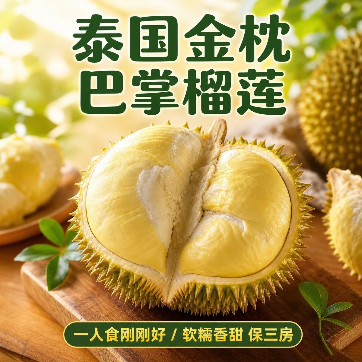 泰国金枕榴莲鲜果迷你小巴掌榴莲水果当季新鲜整箱干包金枕头进口