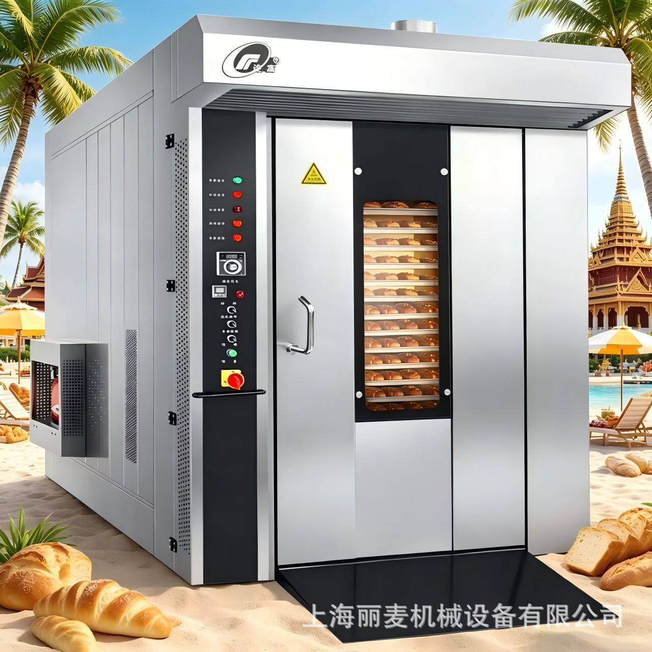旋转烤鹅炉大型烤鱼炉子32盘大型推车式热风循环烤鸭炉 免费试机