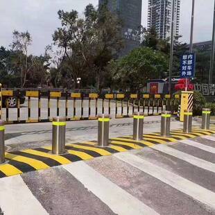 600高的半自动升降柱 机场固定路障柱供应 军区防恐自动升降路障