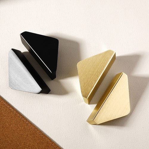 简约半圆铝合金对装黑色拉手柜子门橱柜抽屉衣柜门把手家具五金