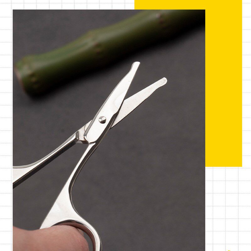 彭世鼻毛剪刀美容修剪器手动眉毛眼睫毛修剪去鼻毛不锈钢圆头剪子