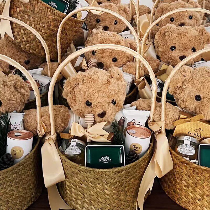 宝宝满月酒周岁宴百日宴小礼物宾客伴手礼幼儿园生日礼物泰迪玩偶