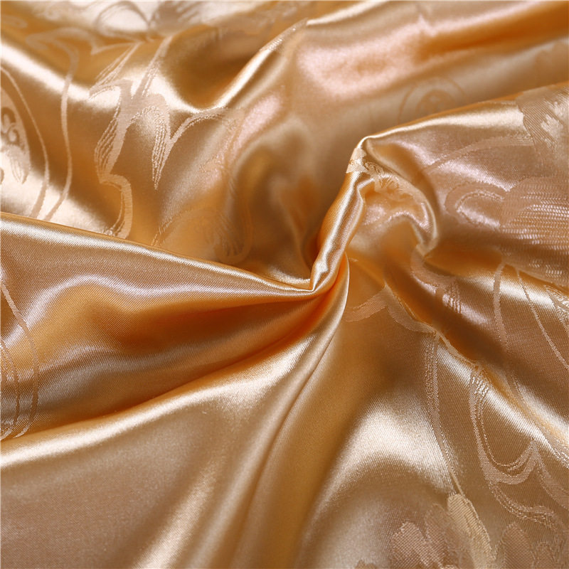 欧式贡缎四件套提花被套单件2.02.3米婚庆大红床上用品1.5m1.8m