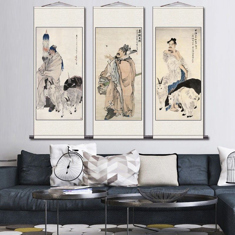 清代任伯年丝绸画卷轴画高清微喷绢画宣纸画仿古挂画国画水墨画