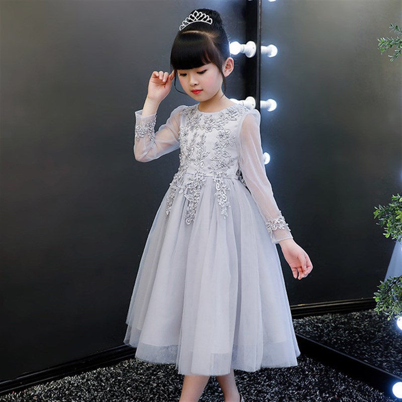 生日蓬蓬演出服花童礼服公主裙女孩春装主持人连衣裙中大女生钢琴