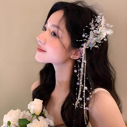 超仙蝴蝶流苏发饰女童古风汉服