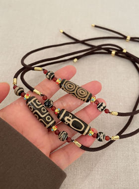 天珠项链民族风藏式小众设计感