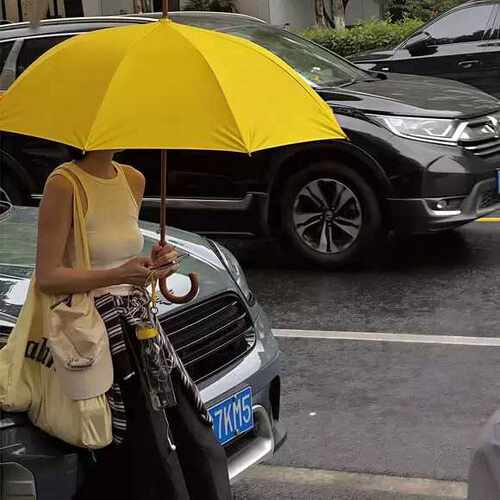 超级出片！黄色雨伞加大加厚加固