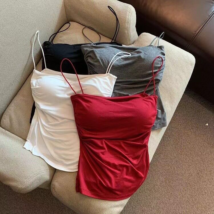 夏季简单百搭纯色经典外穿吊带