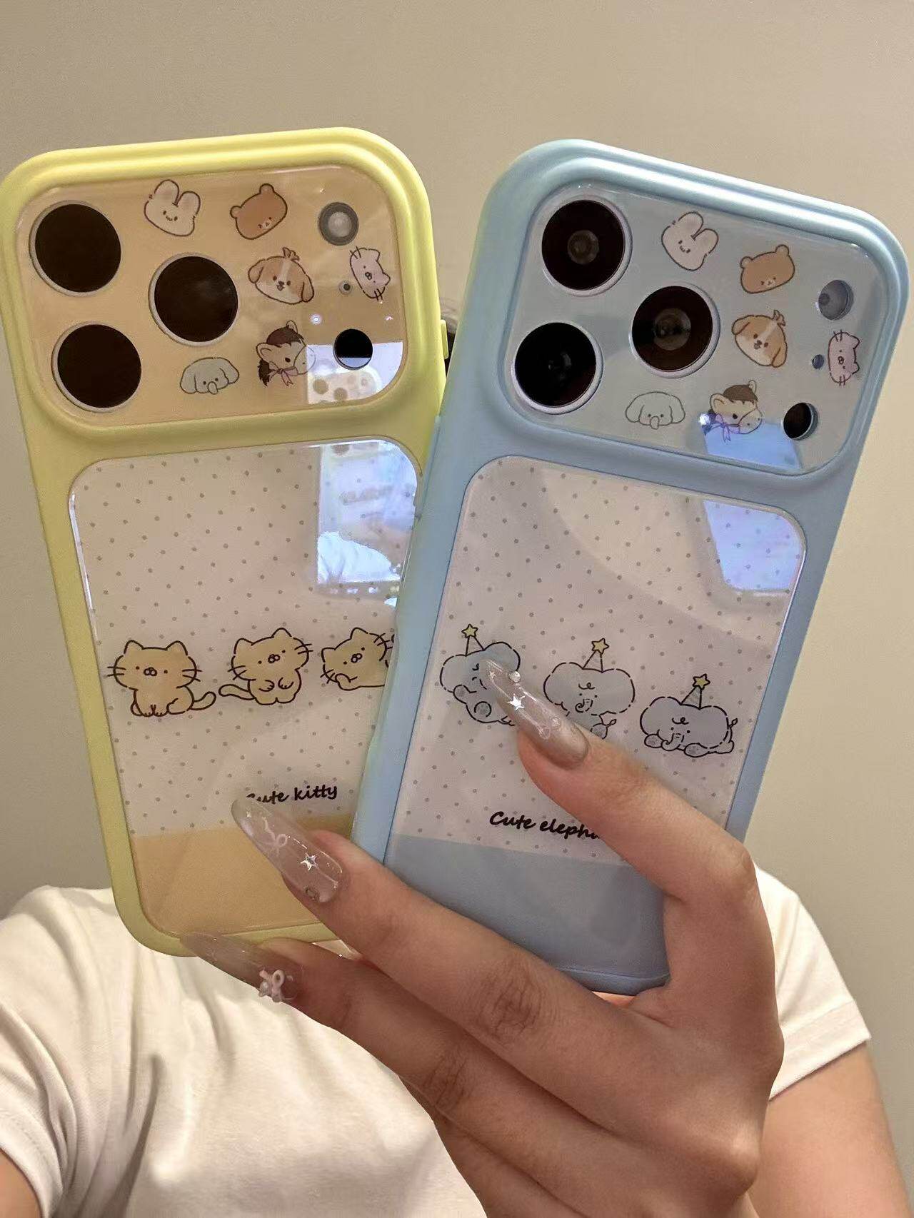 U2 萌趣波点生日帽三只猫咪考拉适用于iphone17promax苹果手机壳新款16小清新15可爱简约14防摔保护套