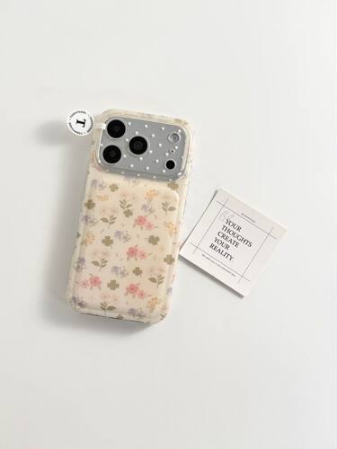 U2 ins杏色底彩色花朵适用苹果17promax新款小众全包iphone16韩系15手机硬壳个性防摔保护套