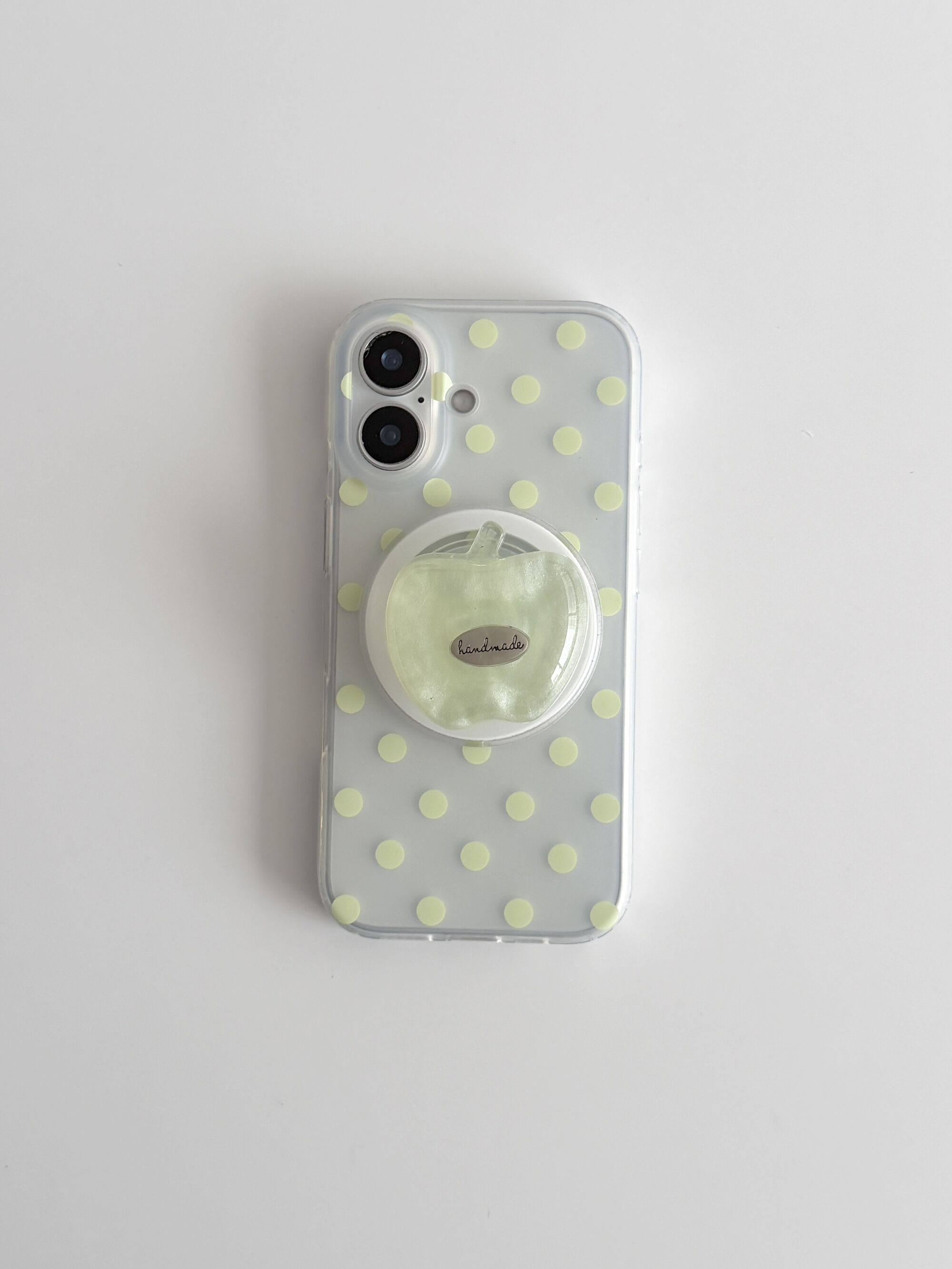 U2 适用小清新透明淡淡绿色波点磁吸苹果17pro Max新款小众iPhone16手机壳简约个性创意15防摔保护套