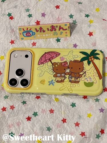 U2 ins黄色夏日海滩黑皮kitty适用iphone17promax苹果16手机壳15少女