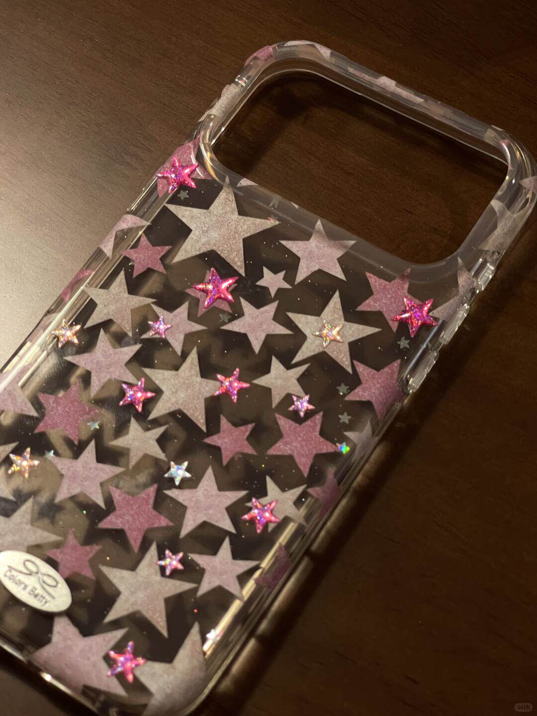 氛围感U2玫粉亮片星星贴纸适用苹果iPhone手机壳防摔双层16少女防摔保护套